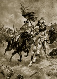 A Batalha de Blenheim: A cavalaria em ação, ilustração da "Hutchinson&39;s Story of the British Nation", c.1923 de Henry Payne