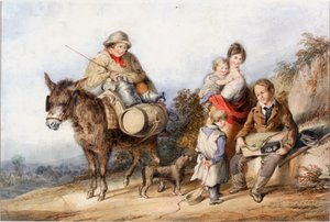 Milk Boy with Family Group, cerca de 1840 (Aguarela e guache)