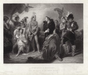 Espanhóis e peruanos