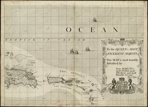 Um mapa do Império Britânico na América com os assentamentos franceses e espanhóis adjacentes a ele de Henry Popple