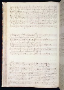 MU MS 88 f.102 "Man that is born of woman", página de um volume de English Anthems composto e escrito por Henry Purcell (1659-95) 1673 (tinta sobre papel) de Henry Purcell