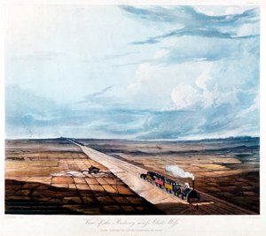 Travessia de trem Chat Moss, Lancashire, 1831