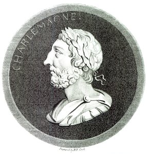 Retrato de Carlos Magno, de &39;A História do Declínio e Queda do Império Romano&39;, Vol. 4, pág. 121, de Edward Gibbon, 1808