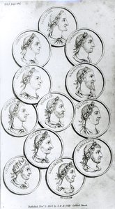 Retratos dos Imperadores Romanos, de &39;A História do Declínio e Queda do Império Romano&39;, Vol. I, de Edward Gibbon, 1808