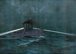 A aplicação das leis de neutralidade com a Espanha, o cruzador Montgomery e o gun-boat Annapolis patrulhando as águas cubanas em busca de uma escuna