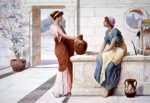 Gossip, c.1895 (aguarela a bordo)