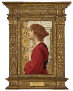A Chama Guardada (lápis, aguarela e aguarela com goma-arábica sobre papel sobre painel) de Henry Ryland