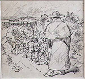 The School Boy Golfers in the Rain, ilustração da revista 