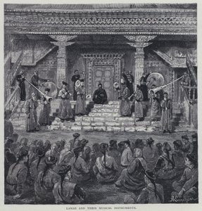 Lamas e seus instrumentos musicais (litho) de Henry Sandham