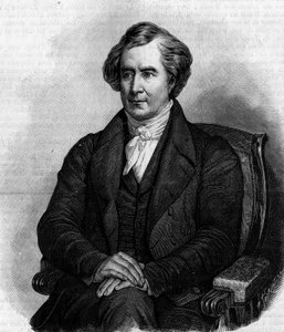 Retrato de François Arago (1786-1853), astrônomo, físico e político francês. (Da pintura de Henri Scheffer). Gravura em "La Nature: Revue des sciences et de leurs applications aux arts et a l