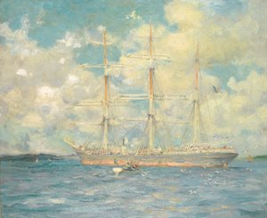 Barque francês na baía de Falmouth, 1902 de Henry Scott Tuke
