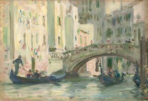 Um canal em Veneza, 1899 de Henry Scott Tuke