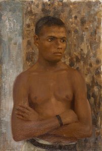 Half Length of Ralph, 1923 (óleo sobre tela) de Henry Scott Tuke
