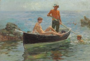 A camisa laranja, 1913 de Henry Scott Tuke