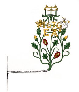 Suporte para apoiar uma ampulheta, 1636, 1843. de Henry Shaw