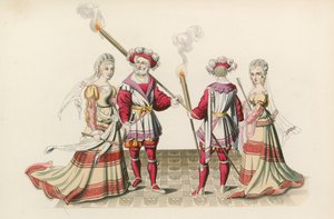 Figuras de tapeçarias, início do século XVI de Henry Shaw