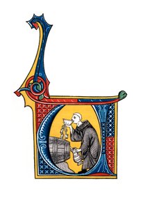 Letra inicial U, início do século XIV, 1843. de Henry Shaw