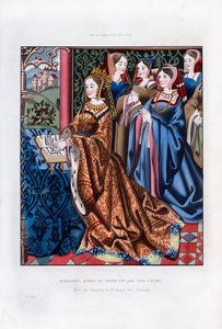 Margarida, rainha de Henrique VI, e sua corte, meados do século XV, 1843. de Henry Shaw