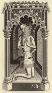O Príncipe Negro, por volta de 1355, da Capela de Santo Estêvão, em Westminster de Henry Shaw