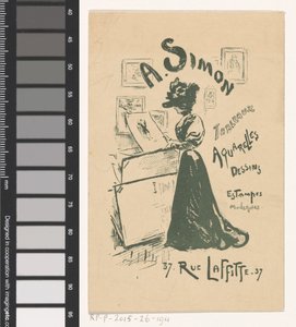 Cartão de visita do comerciante de arte A. Simon em Paris