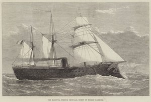 O Magenta, francês Ironclad, queimado em Toulon Harbour