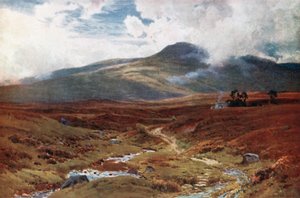 Uma charneca perto de Killin, Perthshire (litografia a cores)