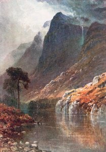 Sob os penhascos de Ben Venue, Perthshire (litografia a cores)