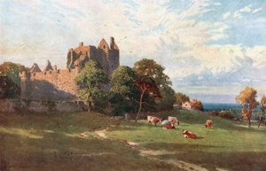Castelo de Craigmillar, perto de Edimburgo (litografia a cores)