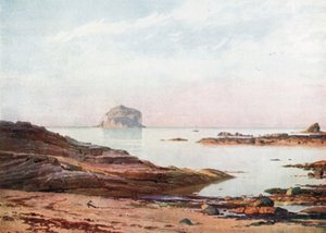 The Bass Rock - Uma noite tranquila (litografia a cores)