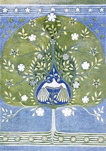 Desenho para um portriere aplicado e bordado Vol XIV da revista "The Studio", pub. 1898 de Henry Taylor Wyse