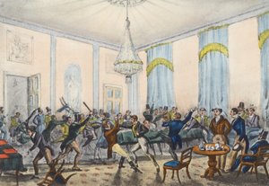 Uma grande luta num inferno, Mytton mostra uma luta (litografia) de Henry Thomas (after) Alken
