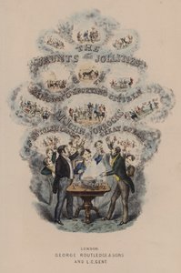 Ilustração da página de título para Jorrocks Jaunts e Jollities (cor litho) de Henry Thomas (after) Alken