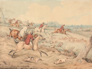 Caça à raposa: Em plena perseguição de Henry Thomas Alken