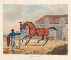 Cavalos [conjunto de seis]: 5. Cavalo de batalha de Henry Thomas Alken