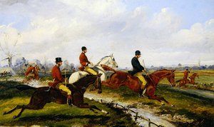 Cena de Caça (guache no painel) (ver 349142 para par) de Henry Thomas Alken