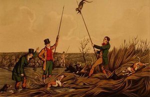 "Spearing The Otter", pub. por Thomas McLean de Henry Thomas Alken