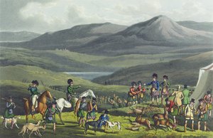 Encontro Desportivo nas Terras Altas, aquatinted por I. Clark, pub. por Thomas McLean, 1820, (aquatint) de Henry Thomas Alken