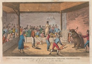 O fidalgo rural espreitando o teatro de Charley em Westminster de Henry Thomas Alken