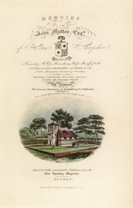 Página de título com título caligráfico e vinheta do Tudor Inglês de Henry Thomas Alken