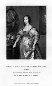 Rainha Henrietta Maria, rainha consorte de Carlos I, 1833 de Henry Thomas Ryall