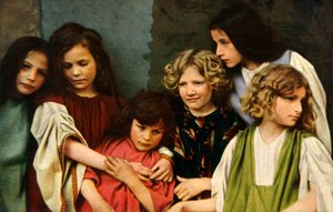 Artistas infantis no Oberammergau Passion Play, 1922. de Henry Traut