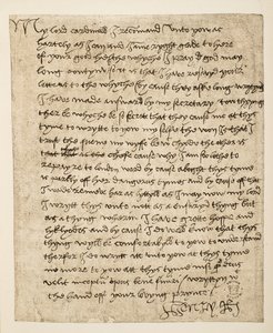 Fac-símile de uma carta de Henrique VIII para o Cardeal Wolsey, datada de julho de 1518, pub. 1902 (collotype) de Henry VIII