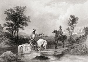 A reunião do conde de Essex e do conde de Tyrone, no Condado de Louth, na Irlanda, em 1599, de "The History of Ireland", de Thomas Wright, publicado em c.1854 de Henry Warren
