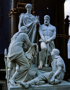 Fabricantes, grupo de esculturas do Albert Memorial, concluído em 1876 (granito)