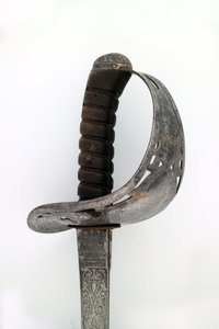 Oficial de artilharia Espada s pertencente ao capitão Tyrwhitt Pulman, artilharia de Bengala, 1859