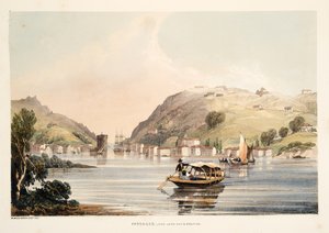 Posição do senhor John Hay, em passagens, dos esboços do cenário nas províncias bascas de Spain, com uma seleção da música nacional, Bar. 1838 (gravura colorida à mão)