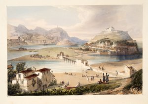San Sebastian, a partir de Esboços de paisagem nas províncias bascas da Espanha, com uma seleção de música nacional, Pub. 1838 (gravura colorida à mão)