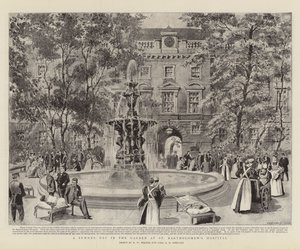 Um dia de verão no jardim do Hospital de São Bartolomeu de Henry William Brewer