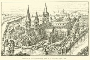 Abadia de Saint Germain-des-Pres, tempo de Santo Inácio (gravura) de Henry William Brewer