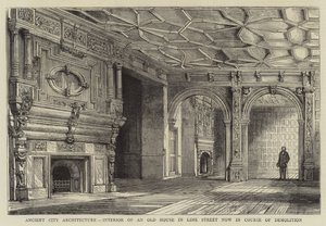 Arquitetura da cidade antiga, interior de uma antiga casa na rua Lime agora em curso de demolição de Henry William Brewer